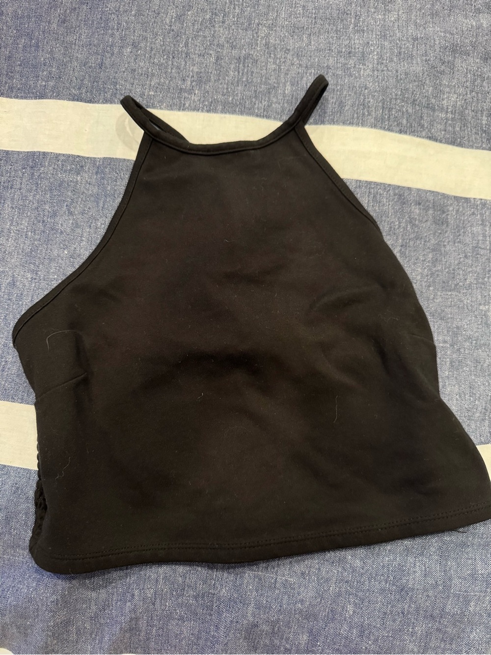Black High Neck Cropped Tank Top